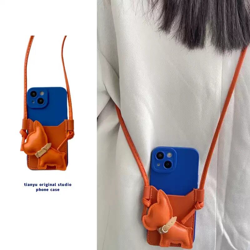 进口恬妤 可爱法斗犬卡包适用于华为p50pro手机壳mate50创意p40pro小