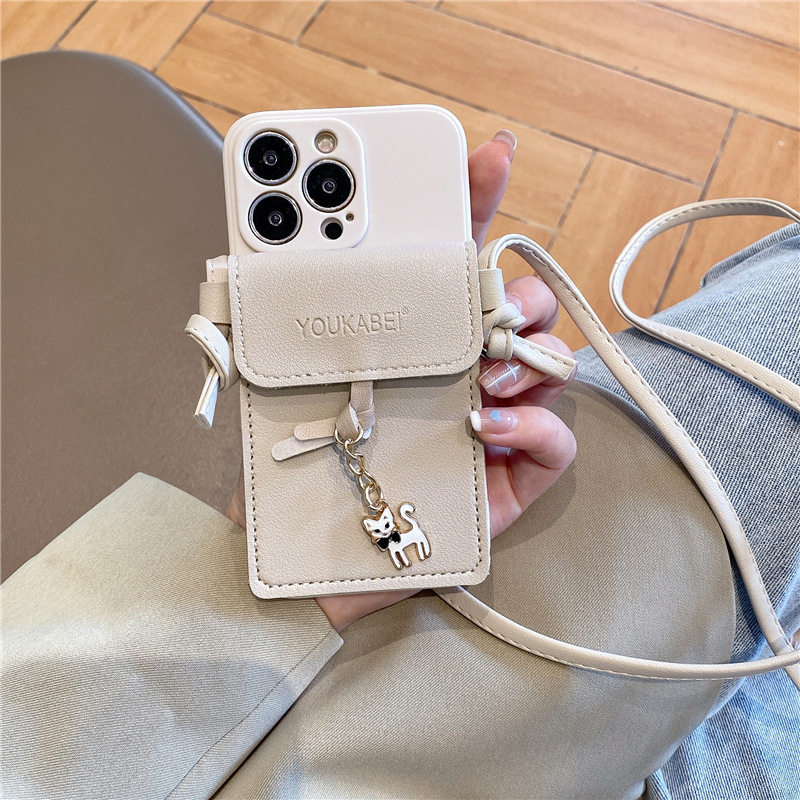 进口轻奢猫咪零钱包适用华为p50/p40pro手机壳mate40保护套p30pro小众