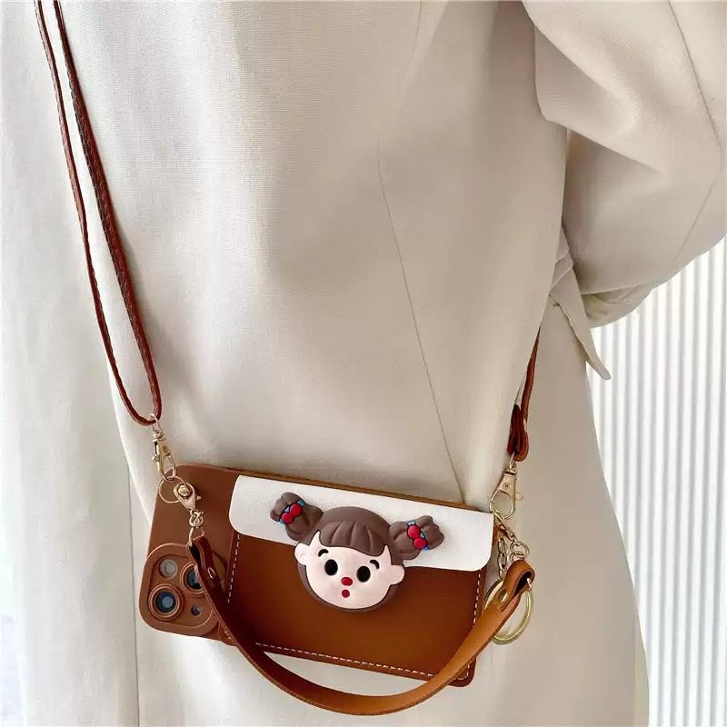 进口辫子女孩零钱包适用mate50pro华为mate40/30pro手机壳p50新款p40p