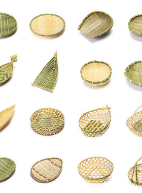 手工竹编制品竹筛竹篮子收纳筐水果篮子点心托盘农家用编织圆簸箕