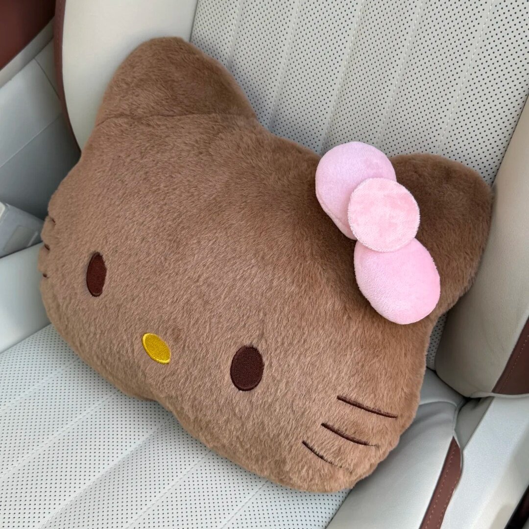 可爱黑皮猫咪靠枕宿舍床头抱枕枕头沙发靠背靠垫汽车腰靠装饰公仔