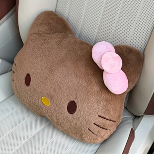 可爱黑皮猫咪靠枕宿舍床头抱枕枕头沙发靠背靠垫汽车腰靠装饰公仔