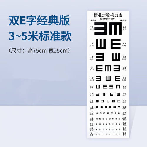 谋福标准对数视力表图眼科视力测试表远近视眼睛（双E字挂图一张