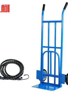 上柯WY512蓝色两轮搬运老虎车双管带支撑腿10寸实心轮载重1000斤