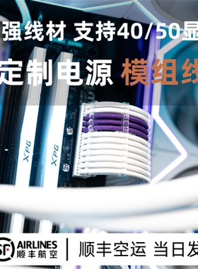 定制模组线海盗船安钛克海韵华硕追风者振华电源纯白编织包网线