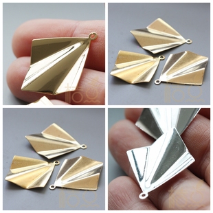 DIY饰品黄铜原坯铜配件32*26.7mm几何图形设计感韩饰配件(3919C)
