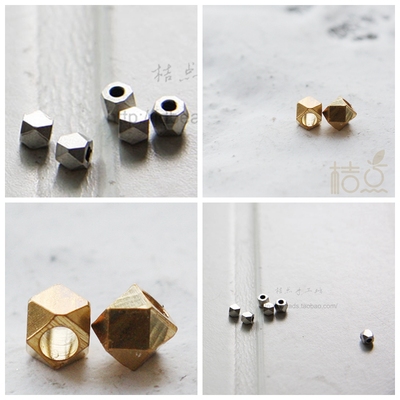 diy饰品铜配件3mm镀厚金刻面