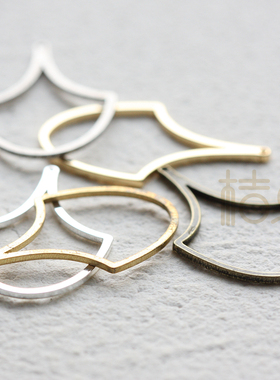 DIY饰品铜配件 扇形 外框 16*25mm 耳环配饰 桔点独家 Ins(4546C)