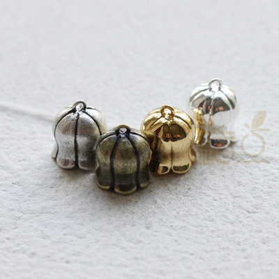 镀厚银镀厚金带吊花帽挂件吊坠