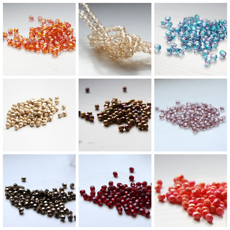 4mm捷克珠玻璃火烧枣形珠