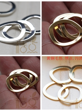 DIY饰品铜配件18mm不规则 圈圈 连接片 铜片 几何图形 (3791C)