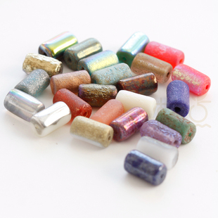 DIY饰品配件散珠捷克进口玻璃珠古色古珠管珠圆柱9x5mm NVA