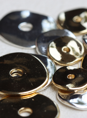 DIY饰品铸造铜配件 镀厚银 镀厚金 近圆 扭片 隔珠 隔片(4755C)