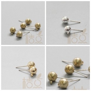 3943C DIY饰品配件铜配件 6mm带珠带吊耳钉.银针.耳饰.球耳钉