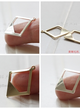 DIY饰品铜配件18*18mm正方形 吊坠 片 毛坯 铜片 几何图形(3599C)