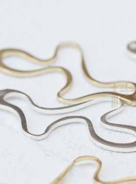 DIY饰品铜配件 几何图形 不规则 34*22mm 桔点独家 Ins(4541C)