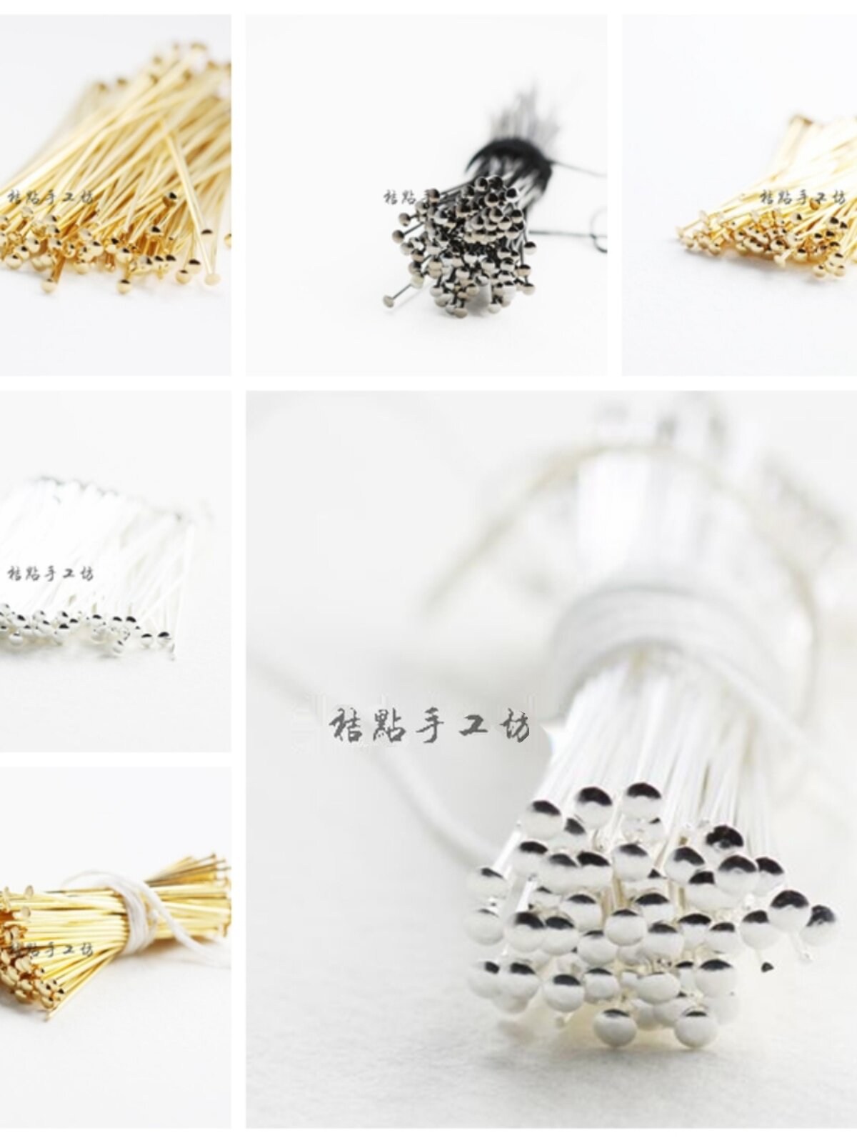 DIY 쥬얼리 구리 액세서리. 두꺼운 우산 모양의 납작한 바늘. 금도금
