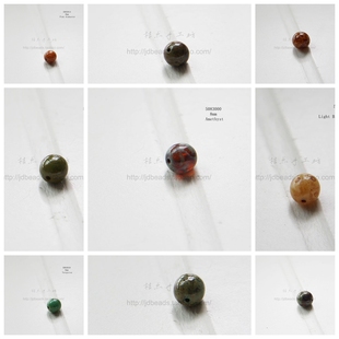 DIY散珠钙化捷克火烧珠串珠毕加索圆珠8mm饰品配件手作材料 506A