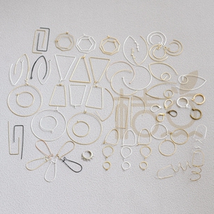 DIY饰品铜配件镀厚金银玫瑰金大耳钩 kidney