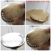 闪砂 3758C 圆片 吊坠 DIY饰品铜配件35mm 几何图形 多孔 铜片