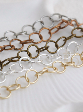DIY饰品配件铜链.镀厚金银古色.O链 1*8mm圆链 链条 手工链(444C)