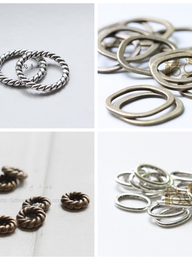 DIY饰品合金配件 连接 椭圆 圆圈 散珠 金属珠 圈圈  复古(A15)