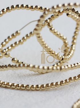 DIY饰品铜配件3mm镀厚金镀厚银实心铜珠光面隔珠小珠圆珠(1695C)