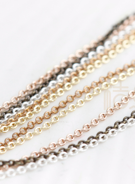 DIY配件铜配链饰品1.21*0.96mm超超细圆O链 链条锁骨链细链(220S)