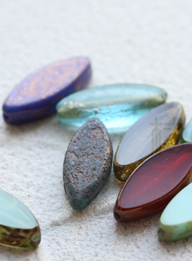 DIY饰品配件串珠捷克进口玻璃珠古色古色马眼椭圆18x7mm(NVA-21)