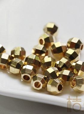 DIY饰品黄铜原坯.配件5mm批花刻面圆柱隔珠项链隔珠(4258C)