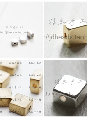 DIY配件饰品铜5mm方块.隔珠.金豆.古青铜.古银.原坯(1791C)