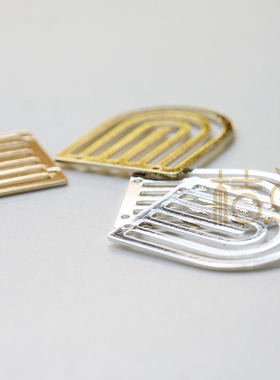 DIY饰品铜配件半圆圆片U型时尚耳环配件铜绿古色镀金镀银(4511C)