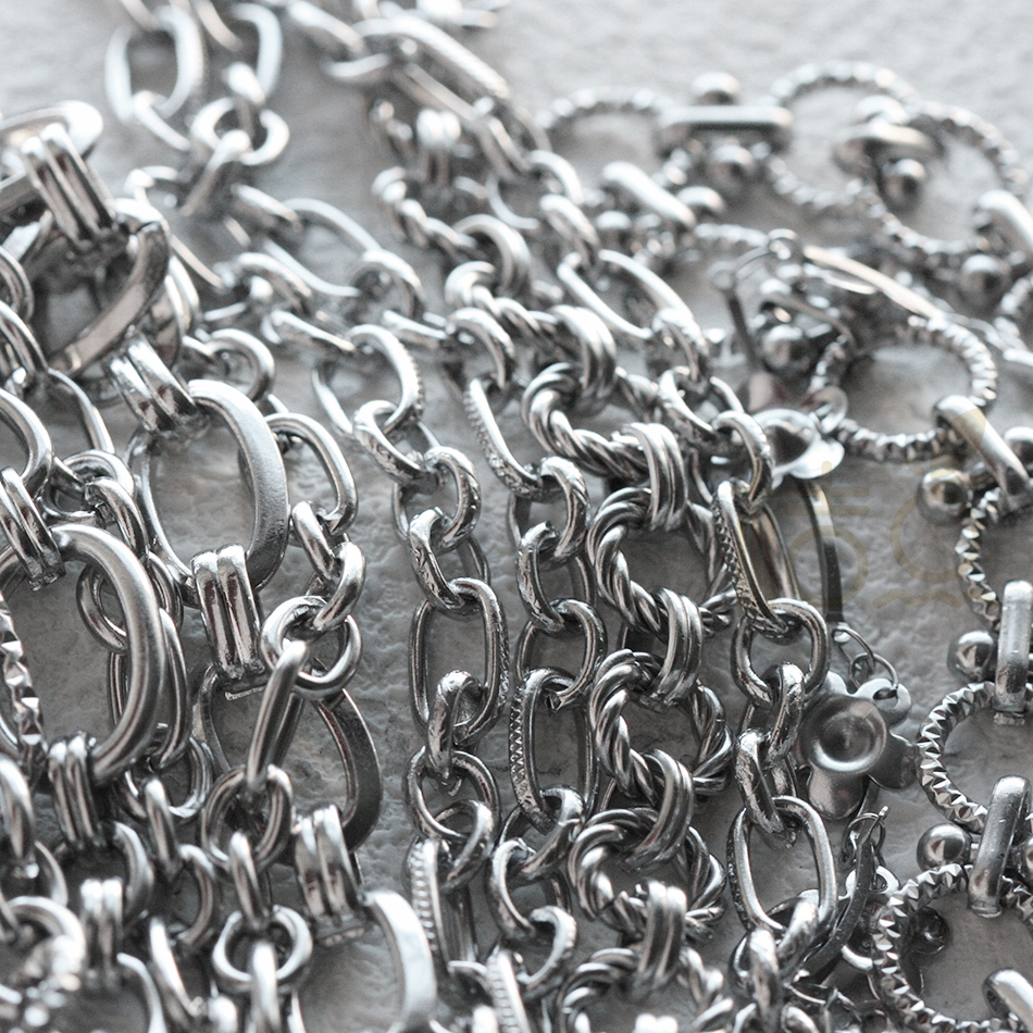 DIY饰品配件不锈钢链条配链O链麻花链小花(4872C)