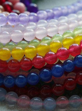 DIY饰品配件半宝石小珠 石头 配珠 隔珠 圆珠 散珠6mm(G450)