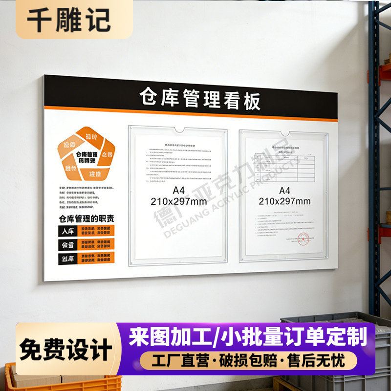 仓库管理看板信息张贴栏展示板货架出入库盘点车间仓储物料状态牌
