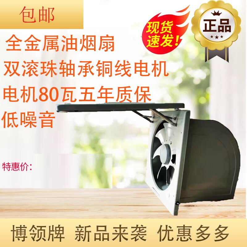博领10寸双滚珠轴承大吸力家用厨扇适合铝合金窗式房排气换气油烟