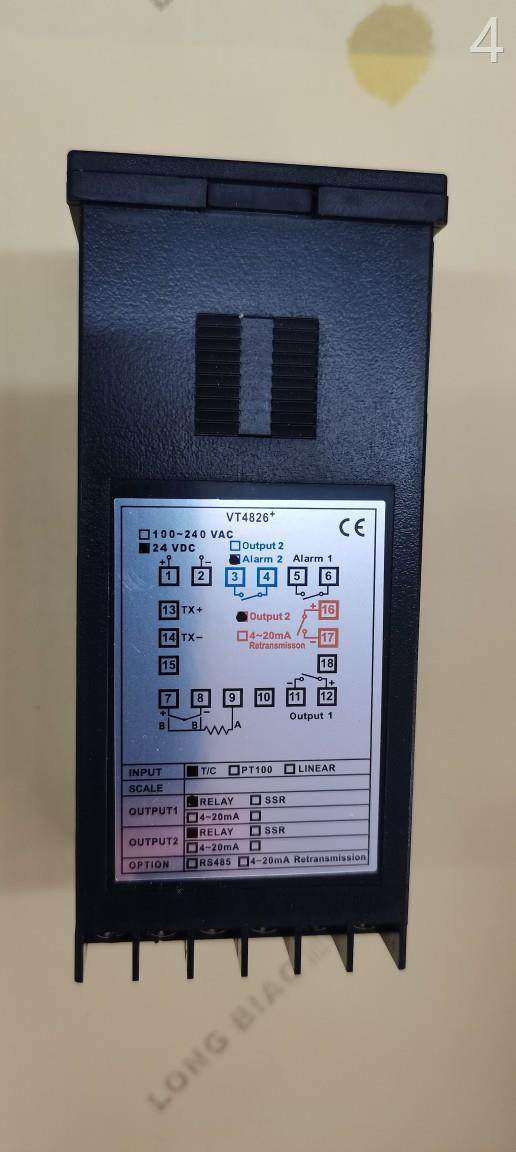 台湾巨诺温控器vertex vt4826  dc24v电源输入 2组报警 vt4826议