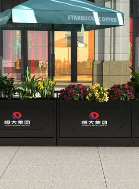 LM-12060现代厅简约金属花架 轻奢户外场栏花箱 休商围闲咖啡铁艺
