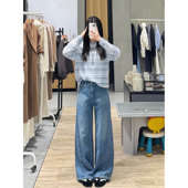 MM麦家商场同款 休闲毛衣5H1130151 浅蓝条纹圆领针织衫 26春季 新款