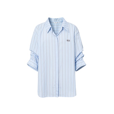 【商场同款】伊家2026春季新款百搭条纹长袖衬衫上衣1H4120931