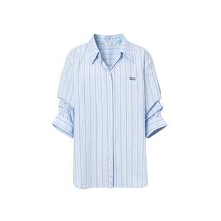 【商场同款】伊芙丽2026春季新款休闲百搭条纹衬衫上衣1H4120931