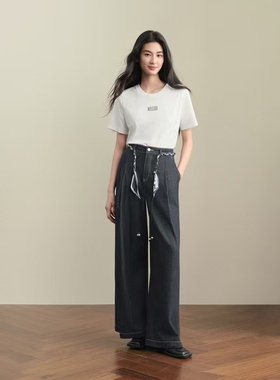 【商场同款】诗凡黎圆领百搭T恤2026春新款纯棉短袖上衣3H3100151