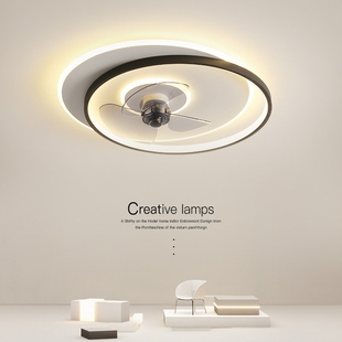 合悦卧室风扇灯吸顶灯2025新款 超间餐厅电扇灯薄一体吊扇灯家用房