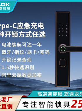 家用入户门电子锁蓝牙指纹刷卡密码智能门锁公寓酒店防盗门一握开