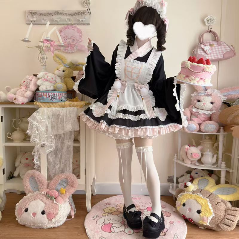 原创设计甜喵护士Lolita洋装洛丽塔可爱甜美和风改良女仆连衣裙夏