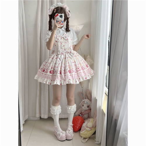 简约Lolita原创洋装华丽背带jsk连衣裙甜美可爱少女