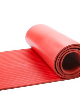 正远5kV3mm厚红色条纹防滑1米*10米/卷绝缘橡胶垫配电室高压胶板