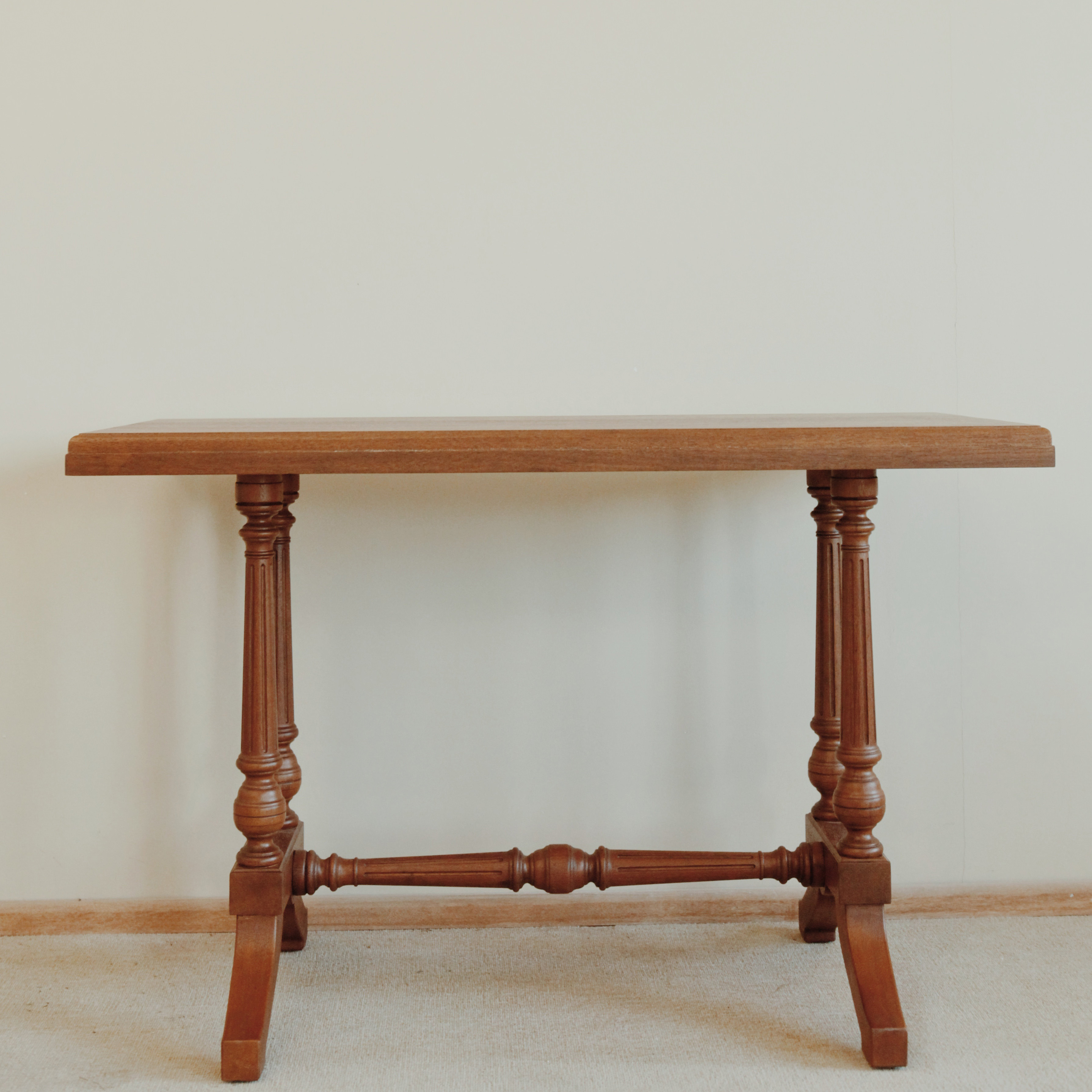 法式复古实木桌玄关桌美式家具欧式中古书桌子写字台设计师款长桌