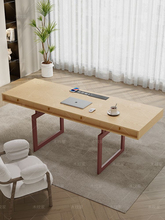 北欧现代简约实木家用办公桌书桌客厅长桌子书房电脑桌原木色书桌