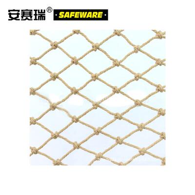 安赛瑞麻绳防护网Φ10mm3×15m网孔10cm园艺麻绳隔离防护网12528